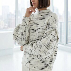 Varley Black and White Turtleneck Sweater